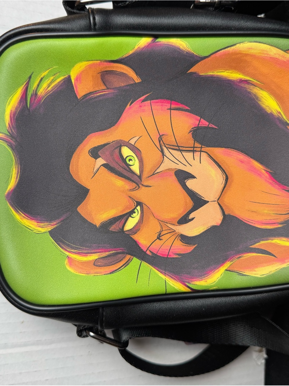Green & Black Scar cross body Bag with Disney Graphic